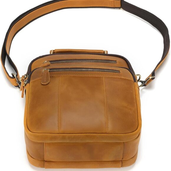 Leather Man Purse Shoulder Bag,Small Mens Crossbody Messenger Bags for Work,Men - Picture 7 of 7